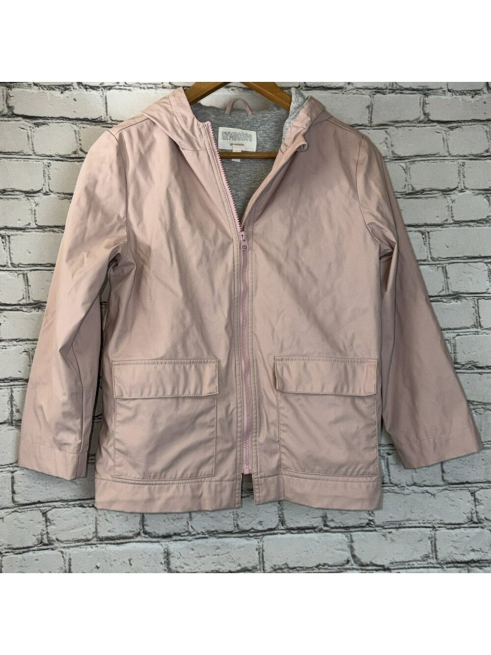 Gymboree Girls Pink Hooded Windbreaker Rain Jacket Coat Shell Size XL 14 Winter